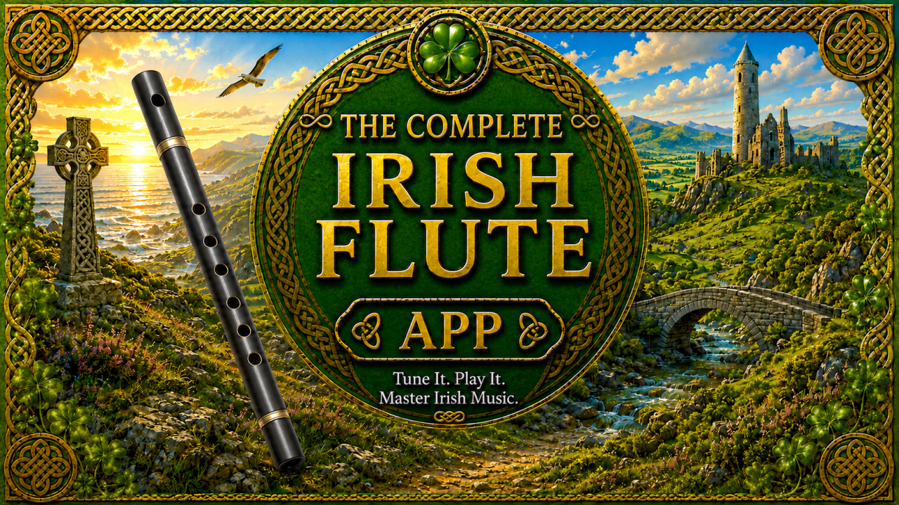 The Complete Irish Flute App for learning fingering, Irish tunes, notation, tablature and traditional Irish flute playing.