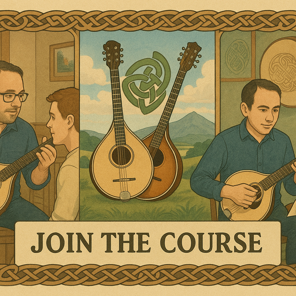 Join the Irish bouzouki course – master chords, melodies, and accompaniment in traditional Irish music.