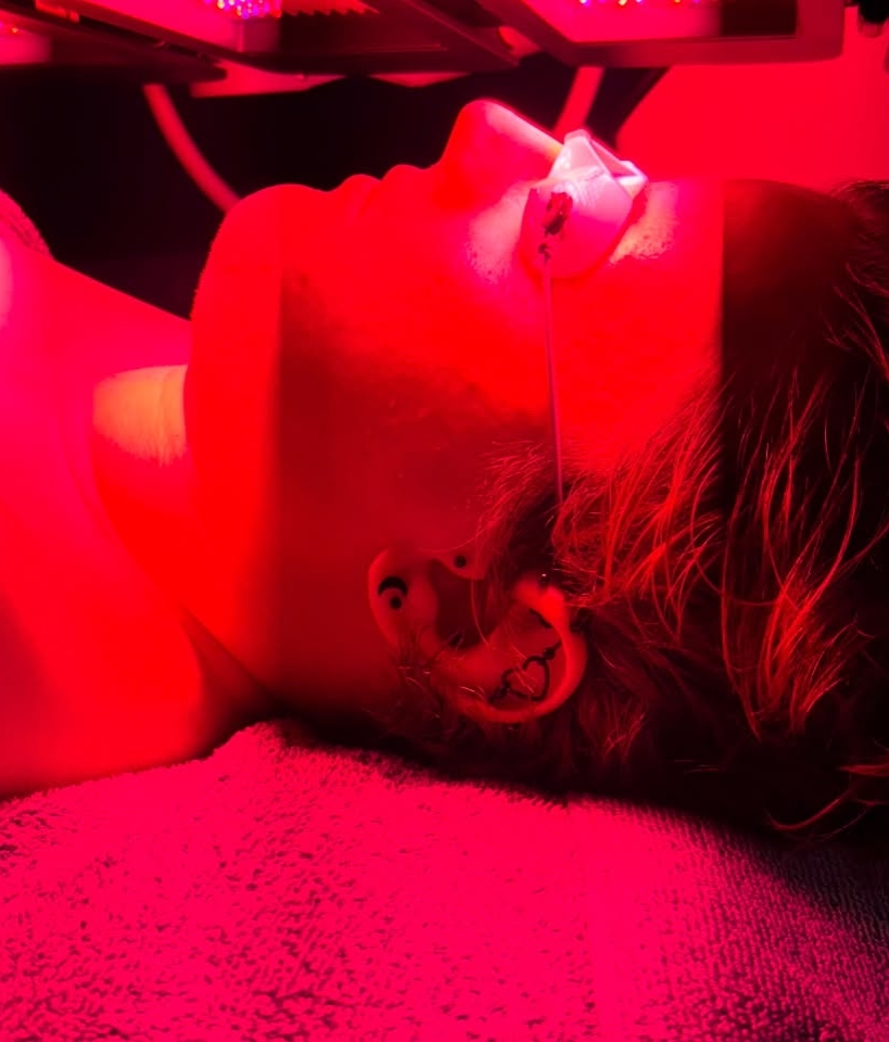 LED facial treatment