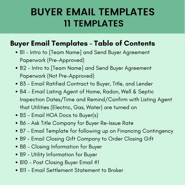 Real Estate Buyer and Seller Email Templates
