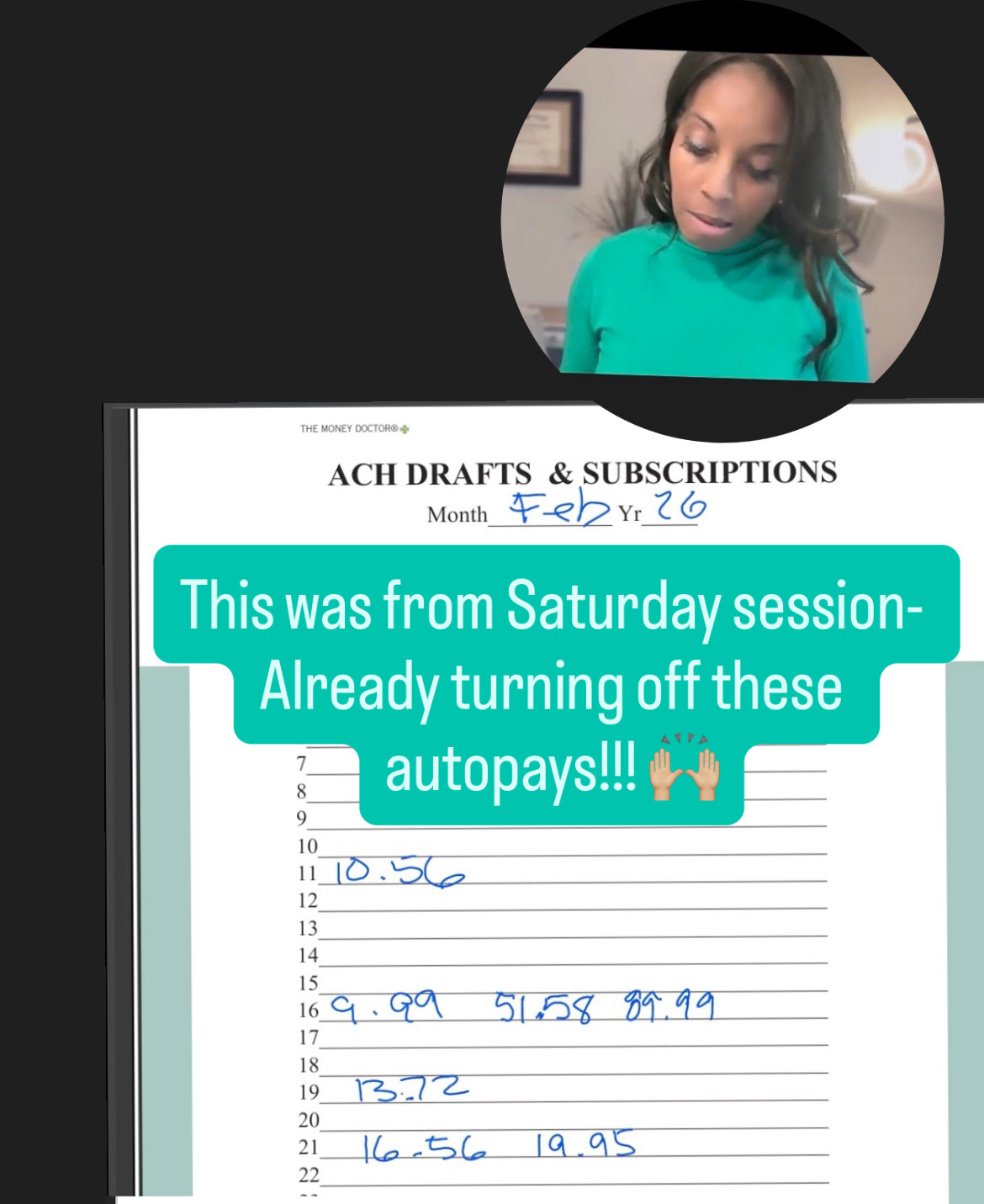 Mildred writing autodrafts on tablet