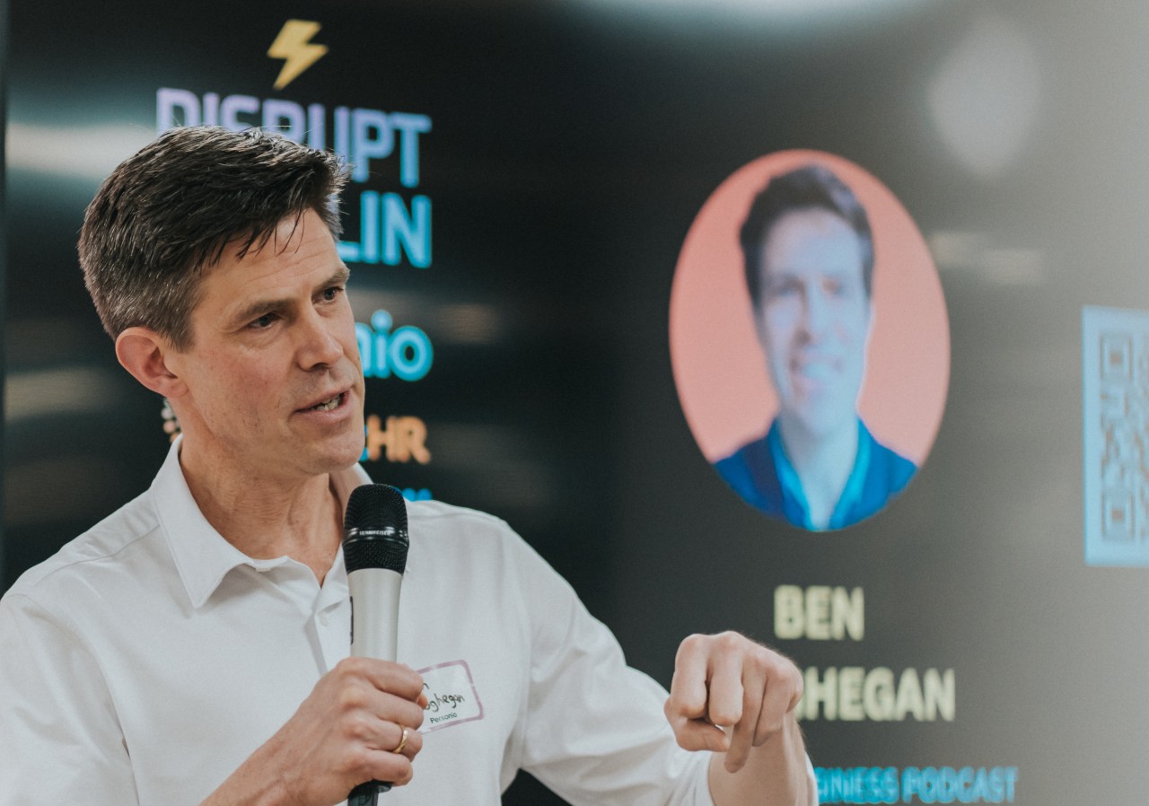 Ben Geoghegan speaking at DisruptHR Dublin