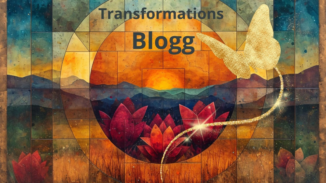 En soluppgång med en gyllene fjäril som symbol för transformation för en ny gryning