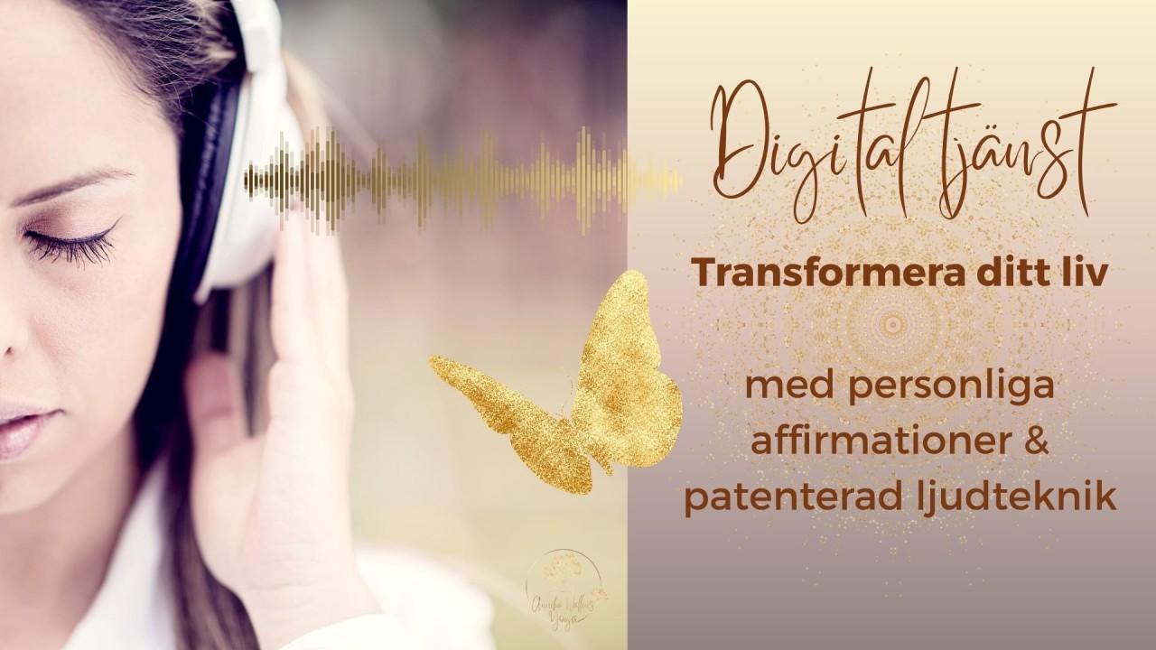 Kvinna med hörlurar och transformerande ljud