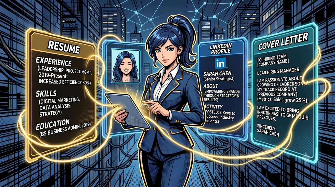 Resume, LinkedIn, and cover letter telling one story
