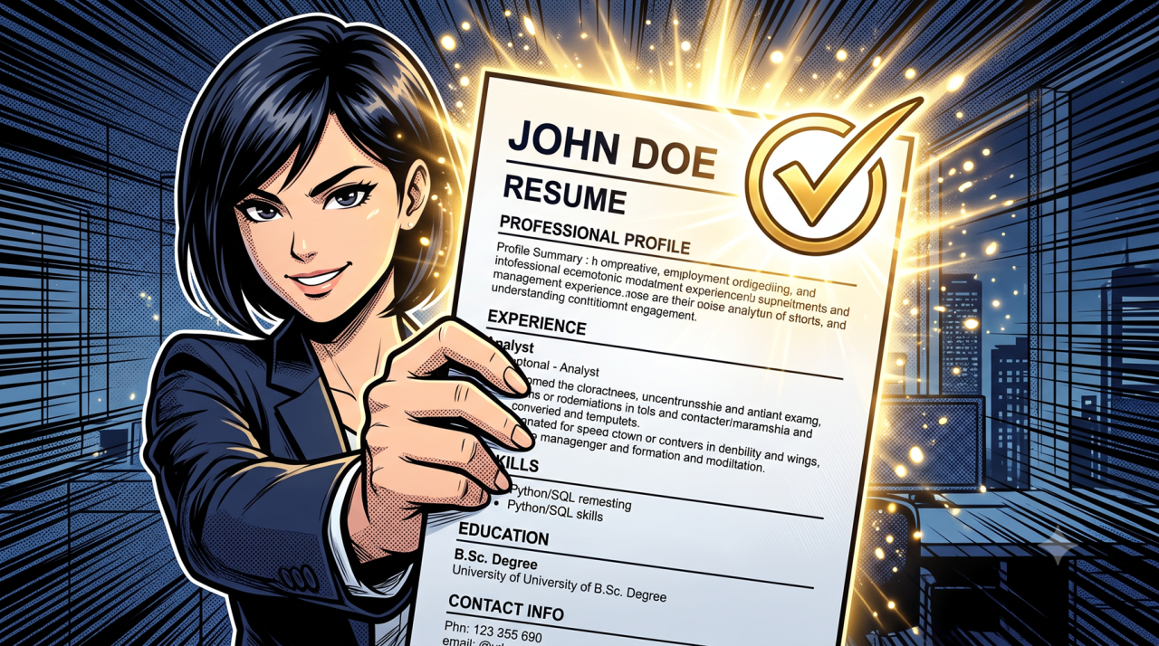 Resume Summary Finished resume top third that reads as proof