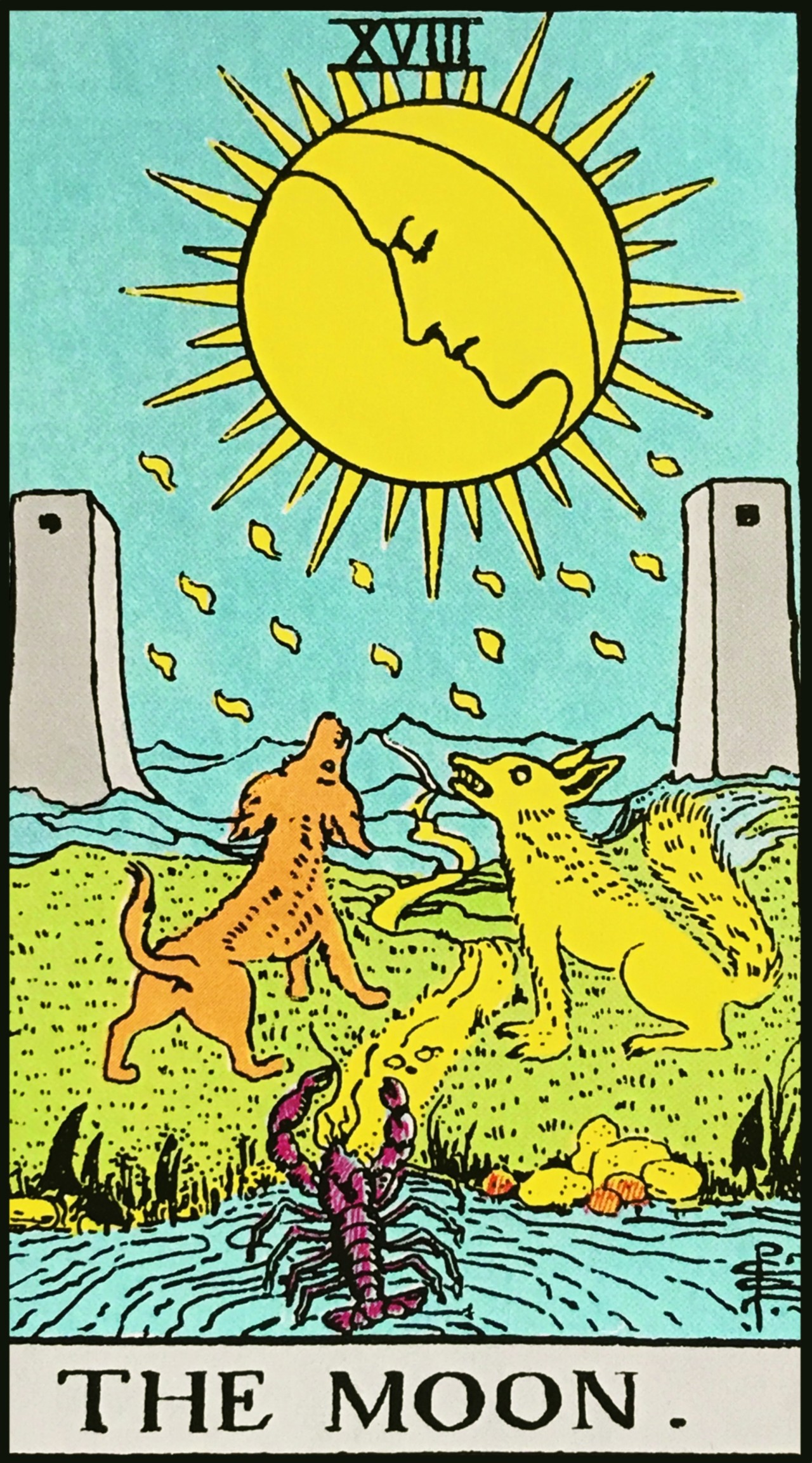 The Moon Tarot card