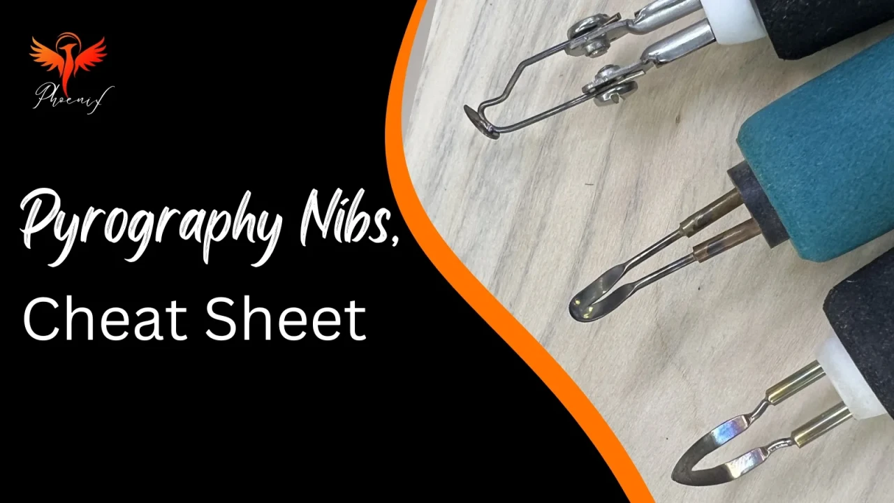 Pyrography nib cheat sheet — what each tip does for lines and shading (free PDF).