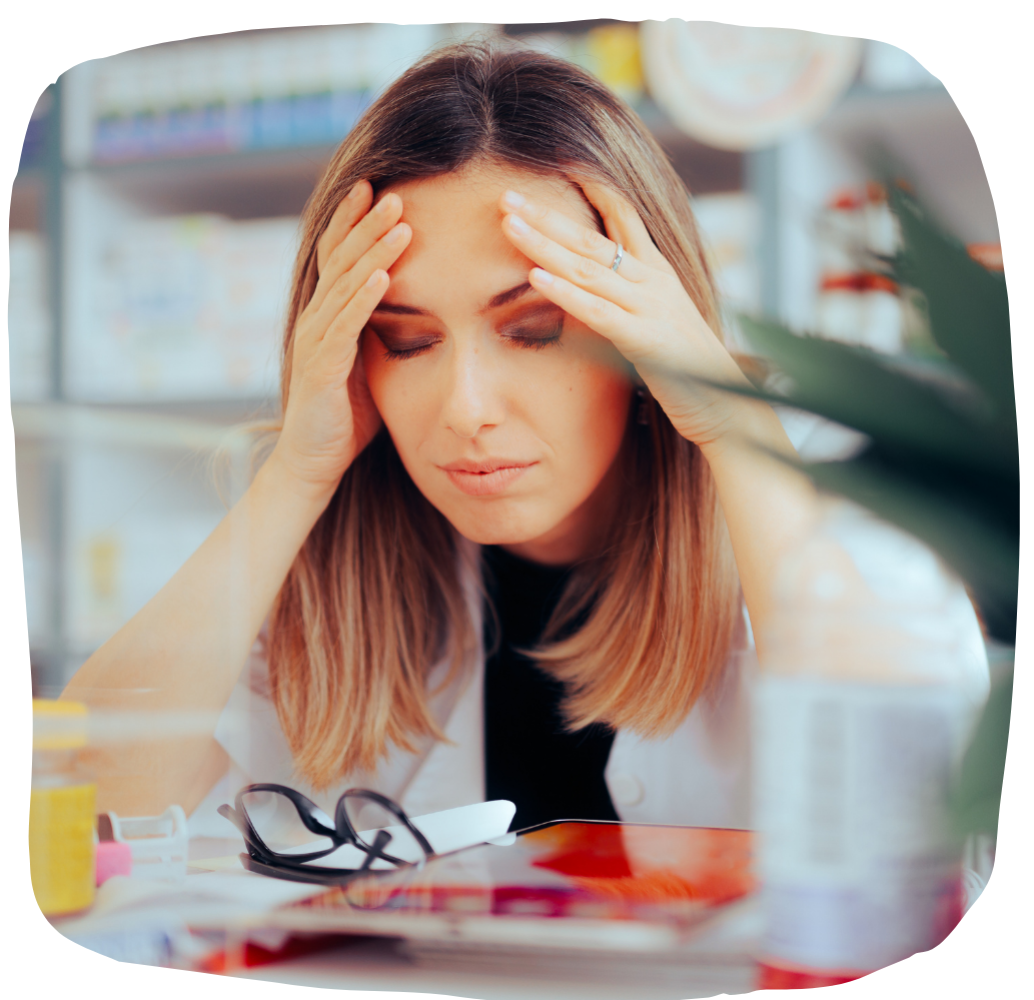 Unhappy play therapist feeling overwhelmed