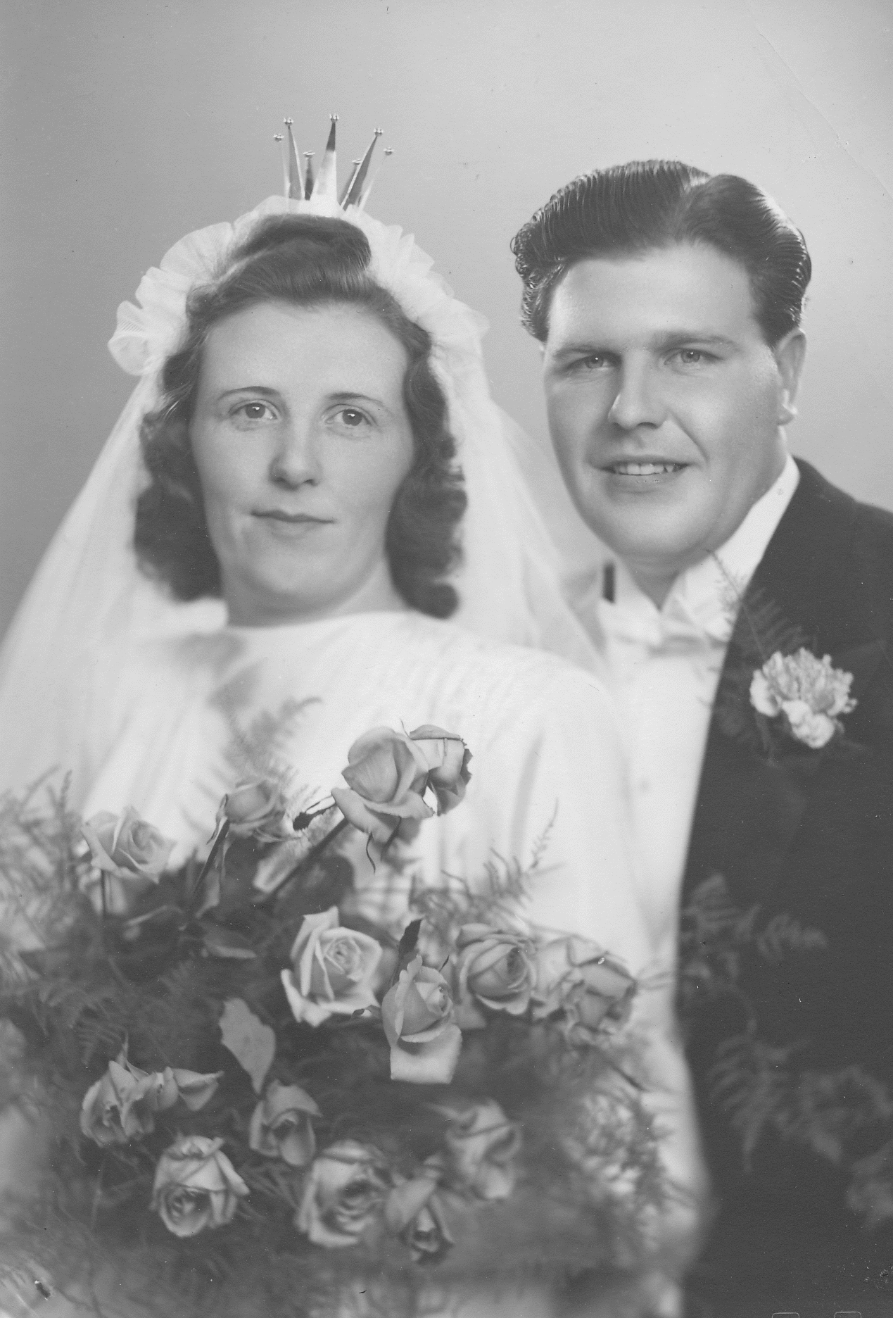 Svartvitt bröllopsfotografi av Rut och Folke Bokvist.