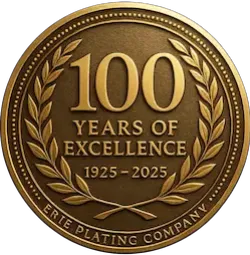 'Erie Plating Company 100 Years of Service emblem'