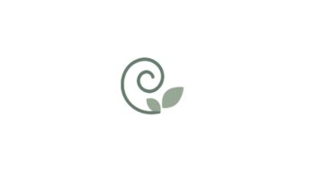Minimal leaf-spiral icon representing the release of stored emotional patterns through movement