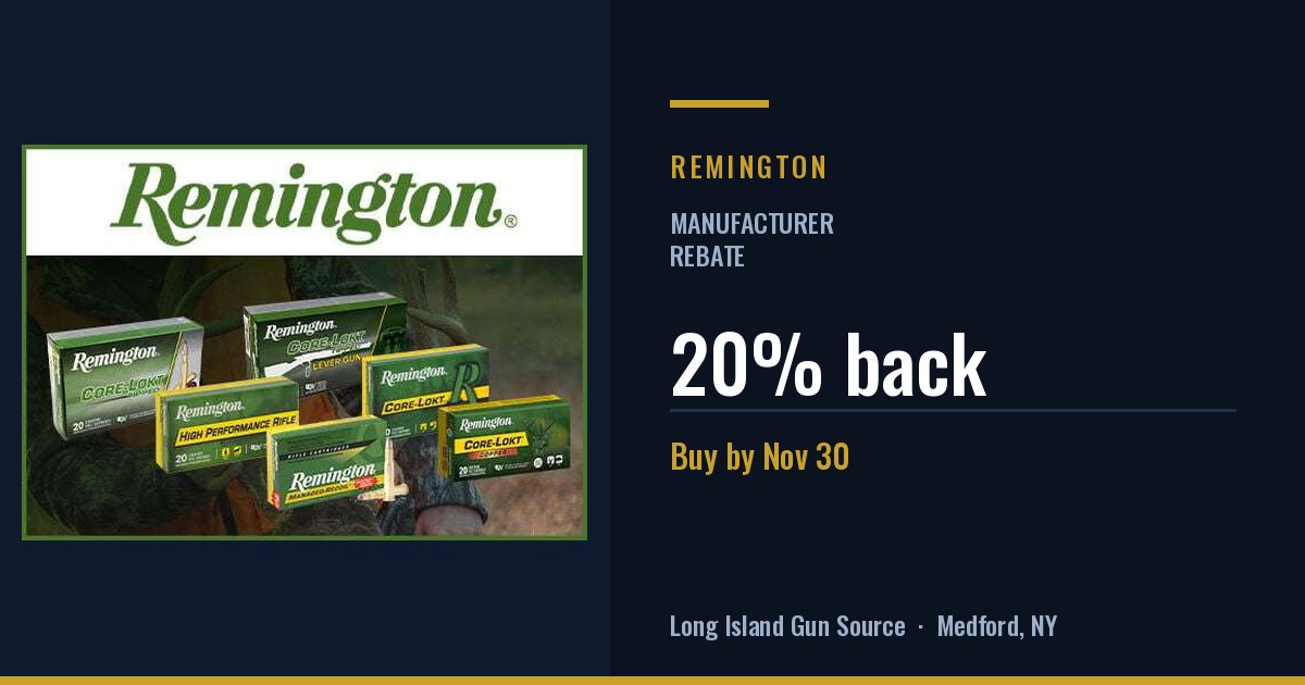 Remington fall hunting ammo: 20% back