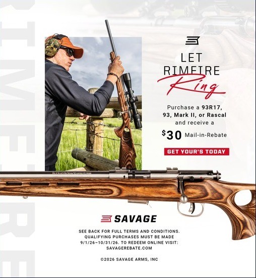 Savage Let Rimfire Ring rebate flyer