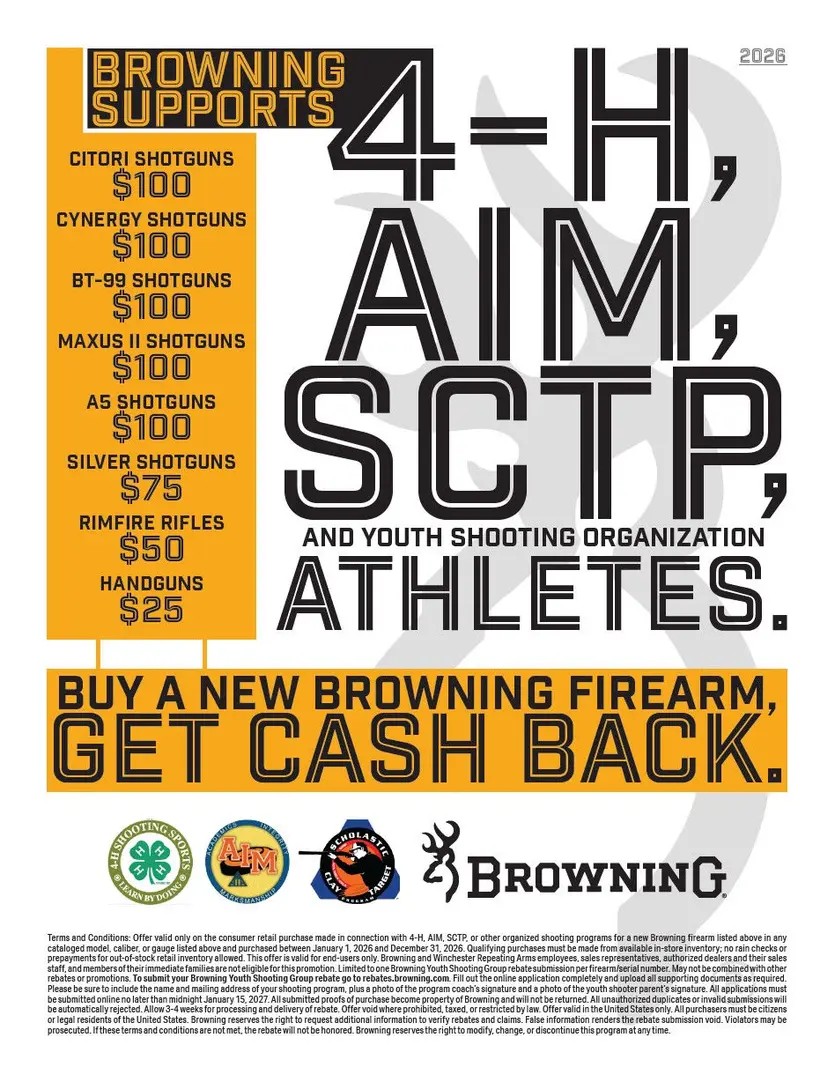 Browning youth shooting rebate flyer
