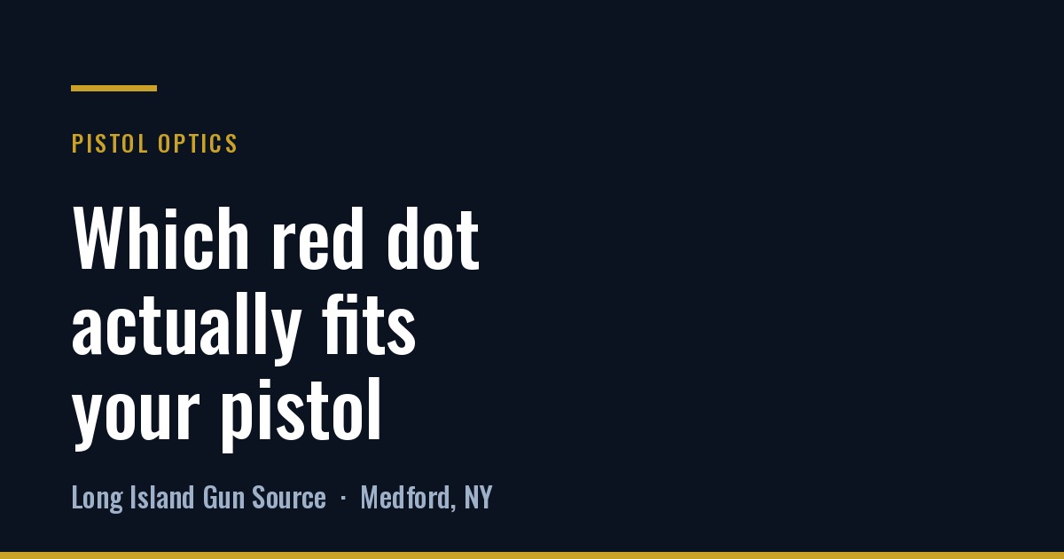 Which red dot actually fits your pistol