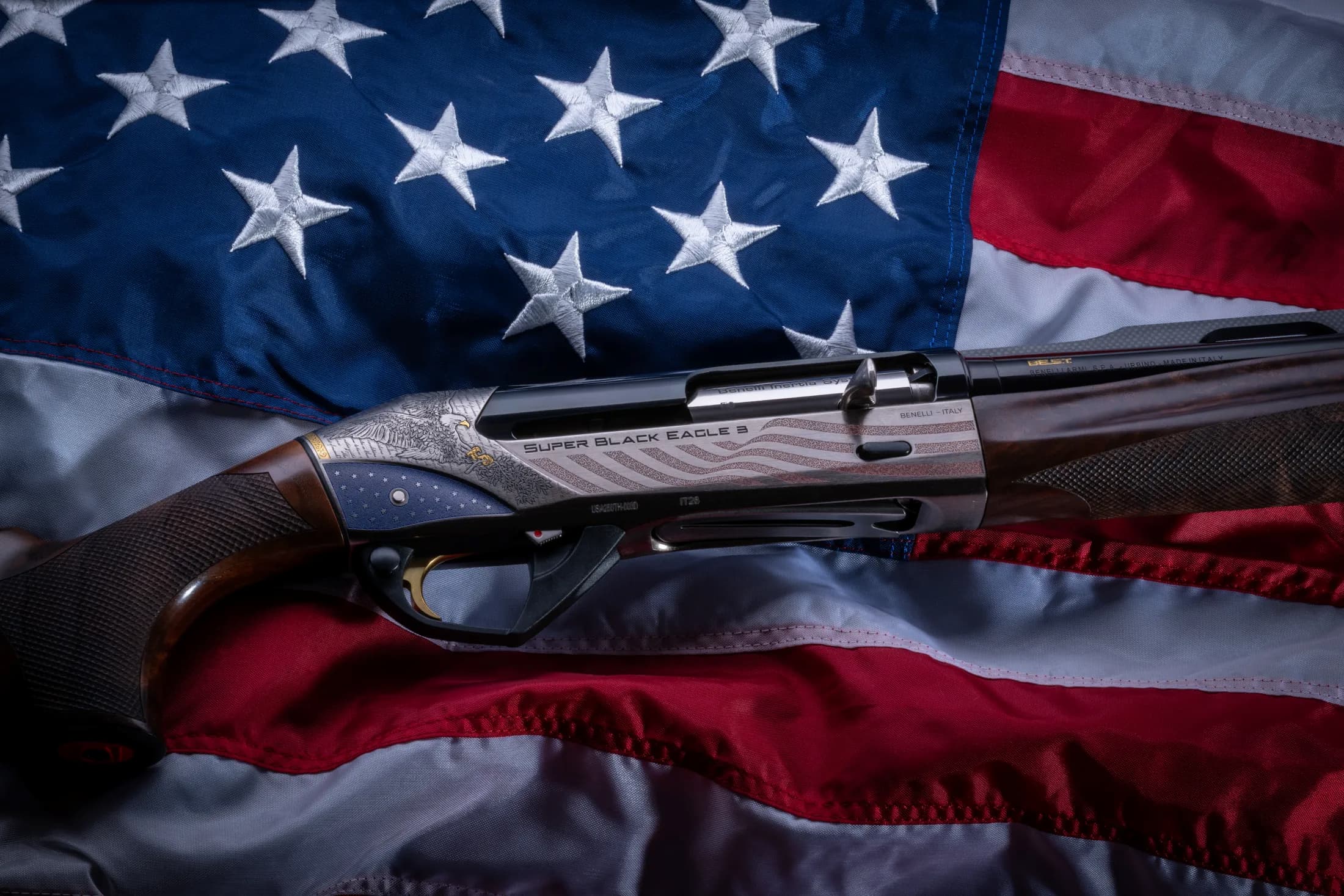 A Benelli Super Black Eagle shotgun