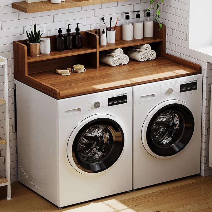 ChooChoo 2-Tier Washer Dryer Countertop with Adjustable Shelf