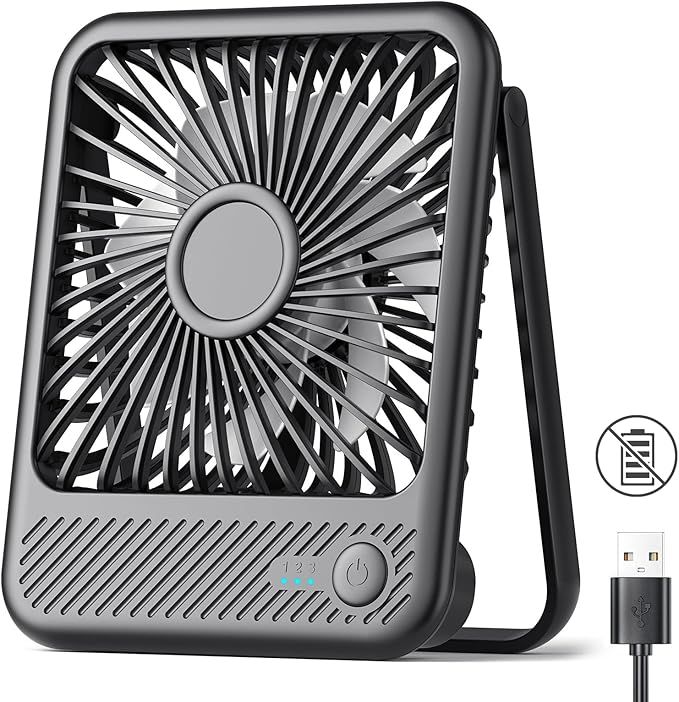 Koonie USB Desk Fan, Strong Wind Ultra Quiet Small Personal Fan