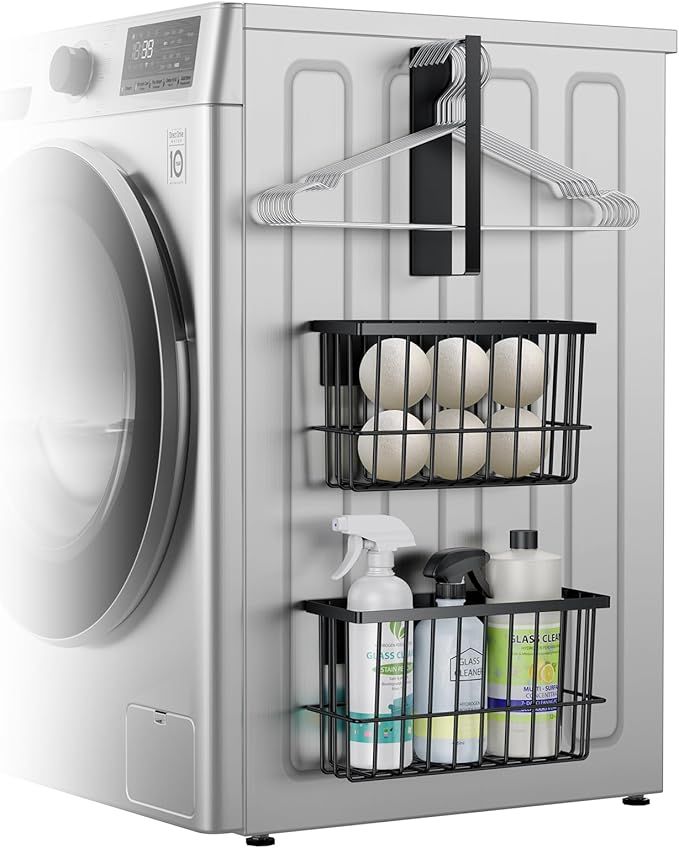 Magnetic Dryer Ball Holder and Magnetic Hanger Holder for Laundry Room Organization and Storage