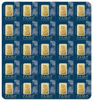 25 Gram PAMP Suisse Lady Fortuna Multigram Gold Bar Veriscan (New in Assay)