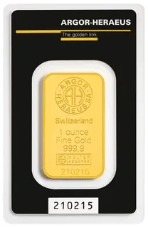 1 oz Gold Argor Heraeus Kinebar (New In Assay)