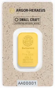 10 Gram Gold Bar Argor Heraeus Small Craft (New in Assay)