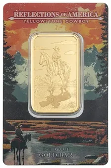 1 oz Gold Bar PAMP Suisse Yellowstone Cowboy (New in Assay)