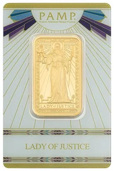 1 oz Gold Bar PAMP Suisse Lady of Justice (New in Assay)