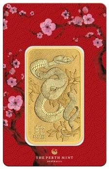 1 oz Gold Bar The Perth Mint Lunar Snake (New in Assay)
