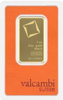 1 oz Gold Valcambi Bar (New in Assay)