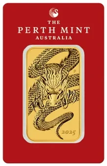 2025 1 oz Gold Perth Mint Rectangular Dragon Coin (New in Assay)