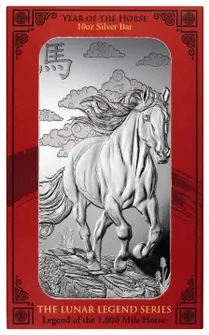 10 oz Silver Bar PAMP Lunar Legends 1,000 Mile Horse