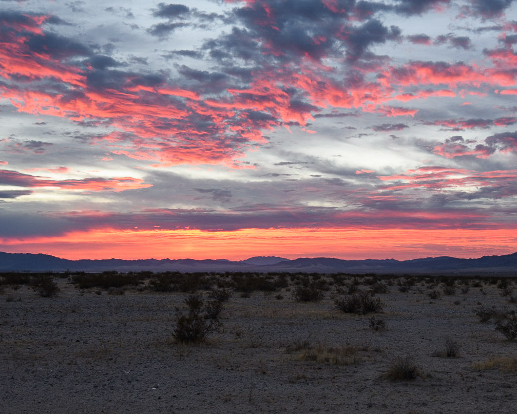 sunrise in the desert