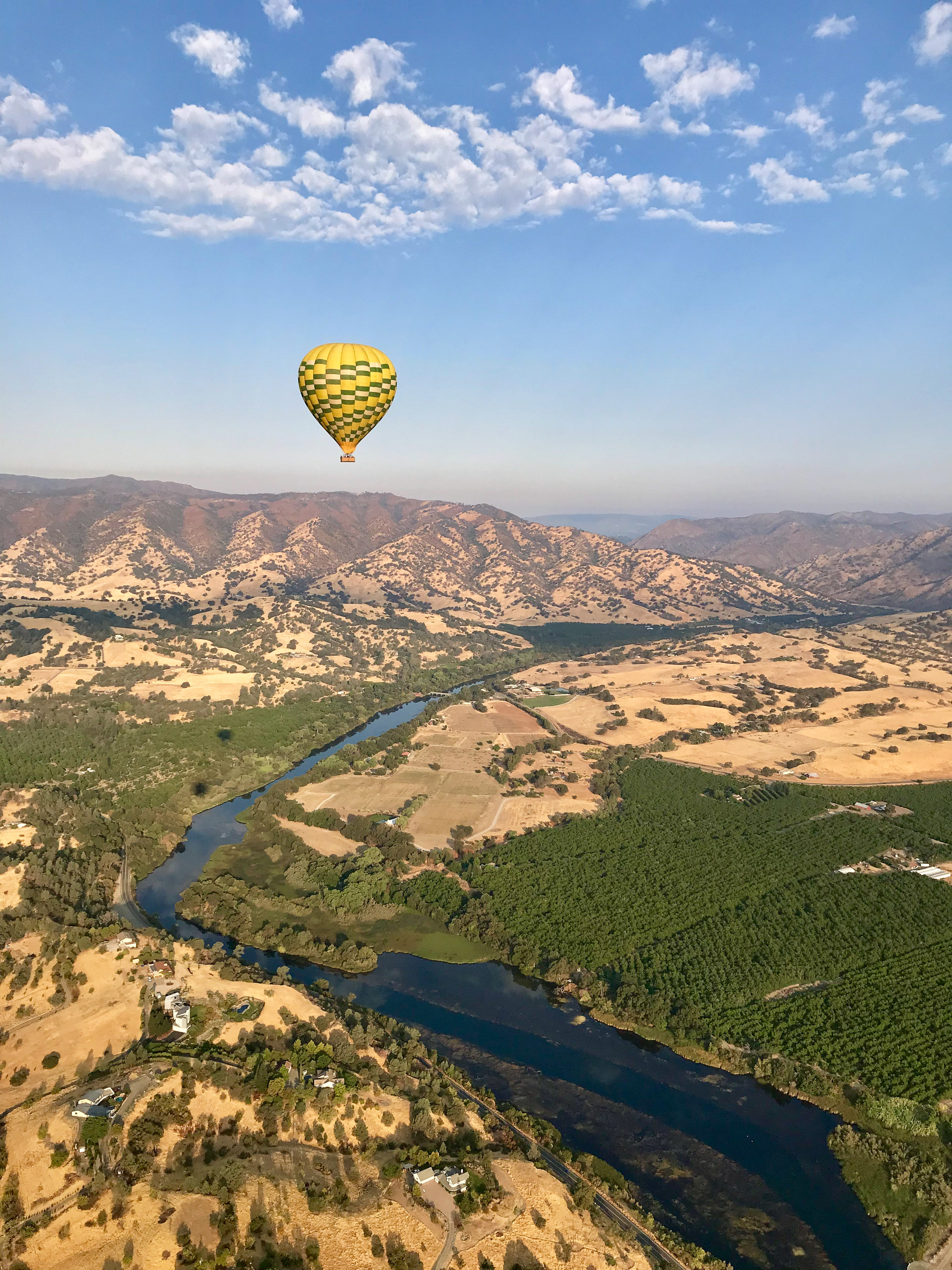 Hot air balloon over Napa