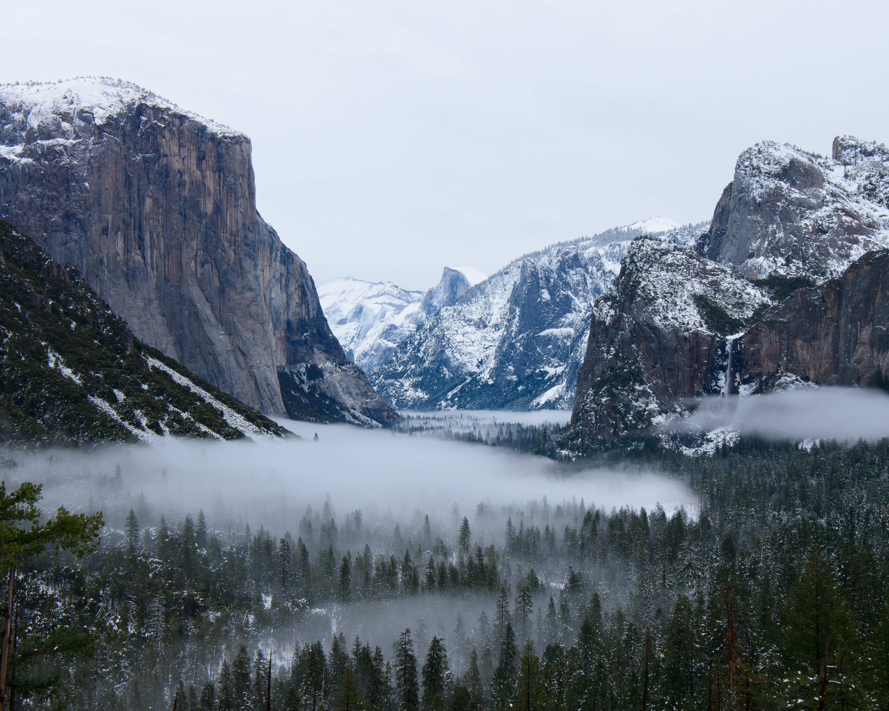 yosemite valley in the winter