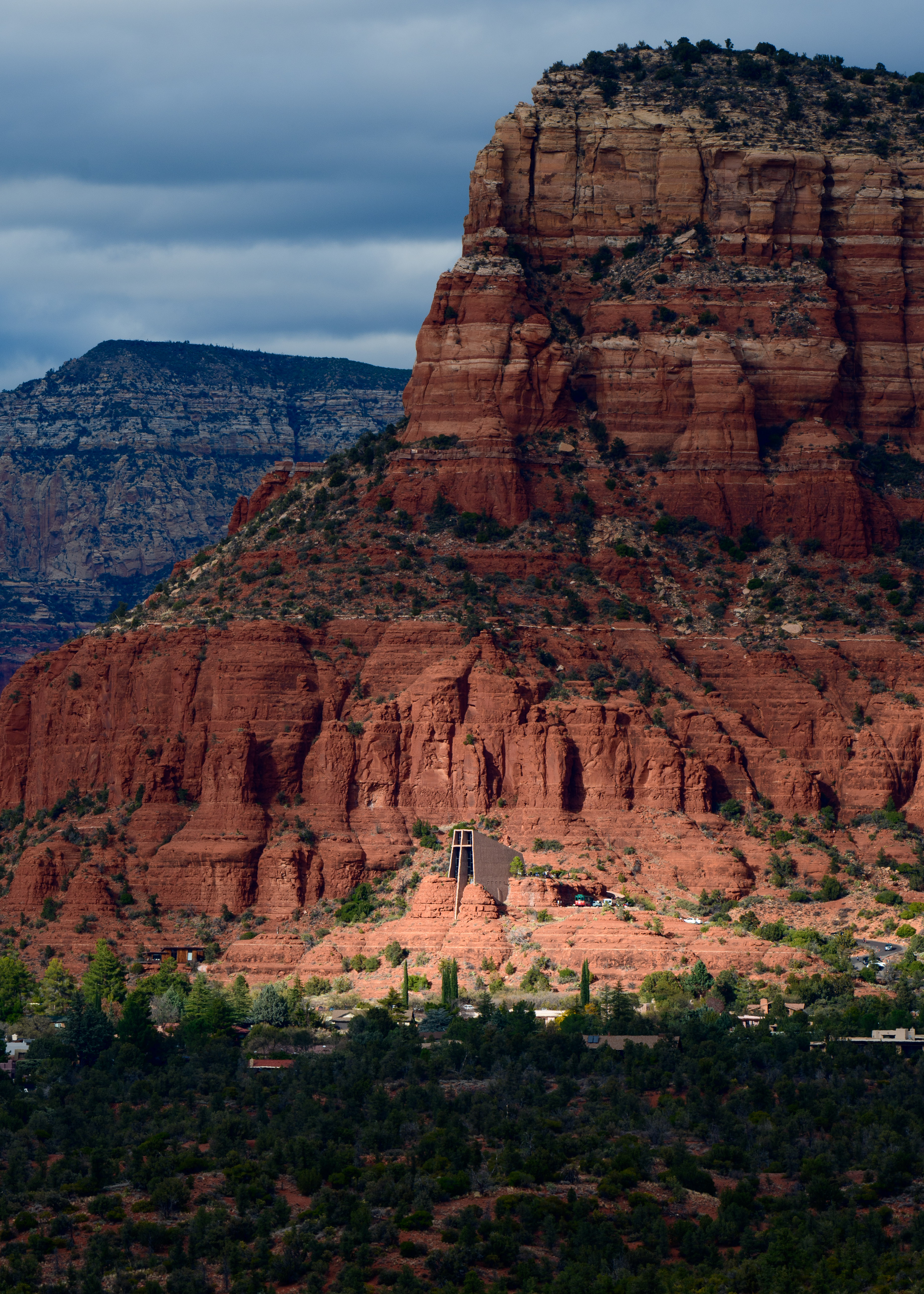 a church lit up by the sun in Sedona