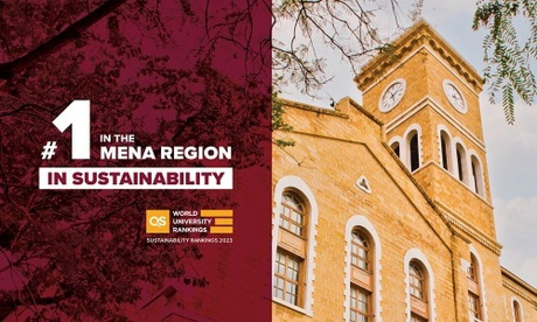 AUB 1st in MENA region, among top 140 in the world in QS WUR for sustainability