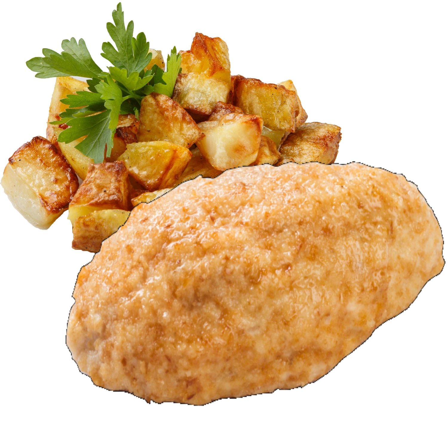 Свиняча котлета з запеченою картоплею