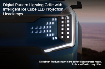 The EV9's grille includes smart LED projection headlamps, providing striking visibility and style.