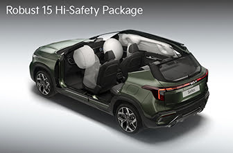 The Robust 15 Hi-Safety Package standard in the new Kia Seltos are meticulously designed to elevate your peace of mind to extraordinary heights.
