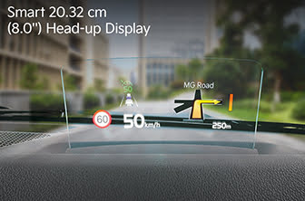 Provides important information directly in driver's line of sight.