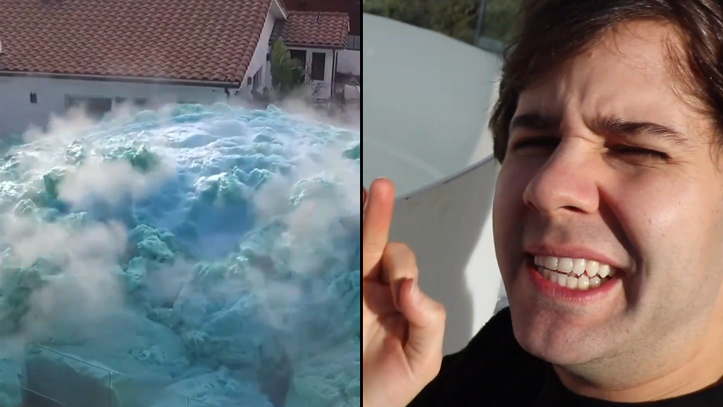 David Dobrik Creates Foam Explosion In World Record Experiment Dexerto