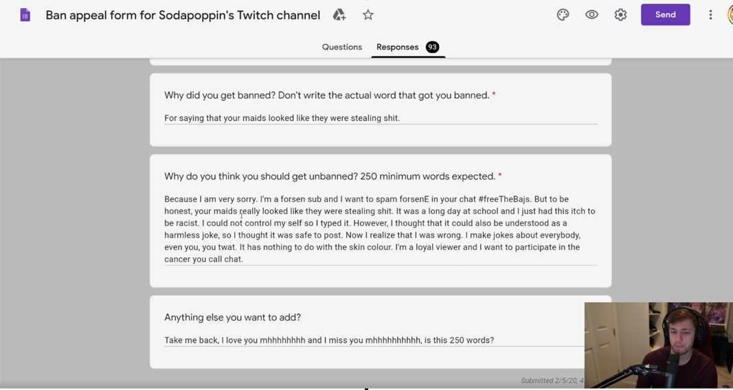 Sodapoppin mocks Twitch viewer’s ridiculous appeal to be unbanned Dexerto