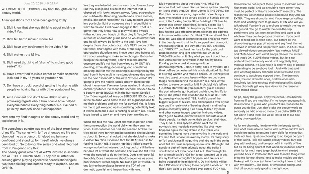 Shane Dawson james Charles statement