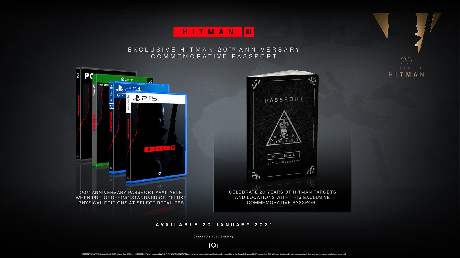 The Hitman 3 Physical pre-order passport