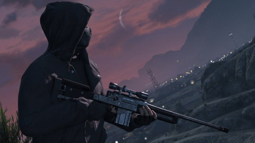 Personnage de GTA V avec un tireur d'élite