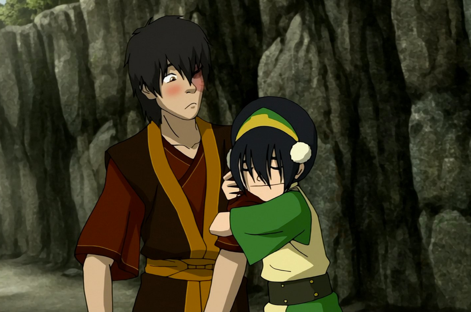 toph hugging zuko avatar