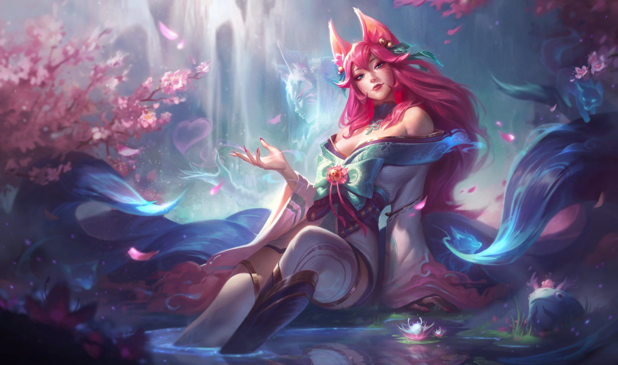 ahri spirit blossom splash art in league of legends