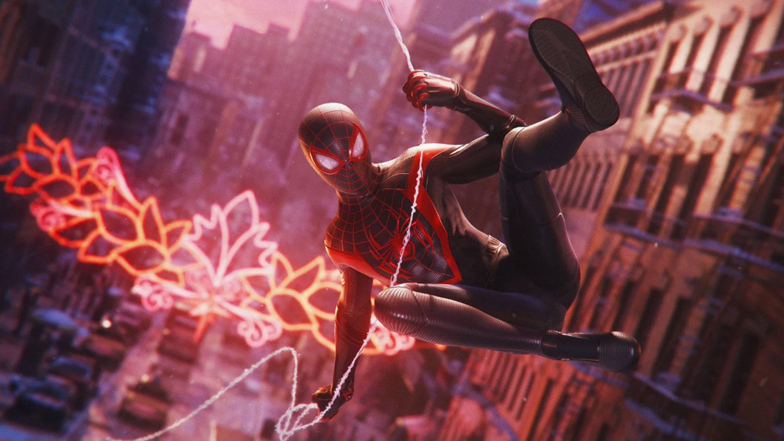 spider-man swinging